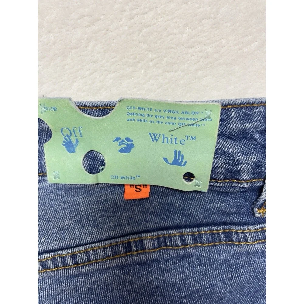 Off-White C/O Virgil Abloh Main Label Men’s Skinny Jeans Size 30 Made In Italy